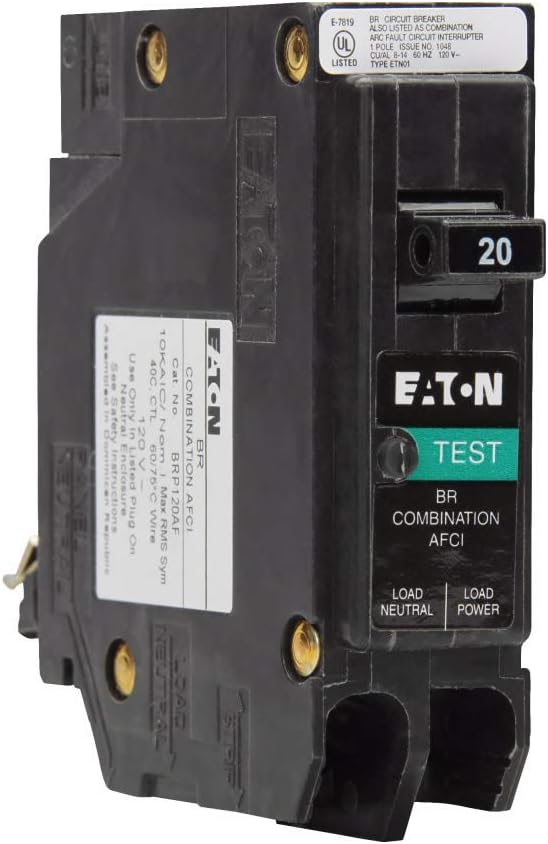 Eaton BRP120AF 20 amps Combination AFCI Single Pole Circuit Breaker, Black - - 