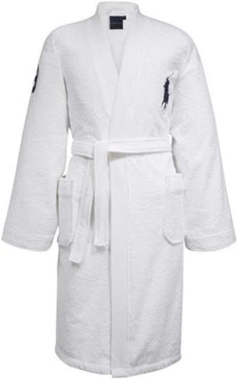 Ralph Lauren Polo Big Pony Robe Bathrobe Player White JK71AM (Large): Amazon.co.uk: Clothing