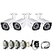 iSmart 4-Packs 1200TVL 720P AHD Bullet Outdoor Camera 3.6mm IR-Lens CCTV Security System C1069AH2x4 White