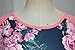 ZJCT Women Baseball Tee Shirt Floral Tops 3/4 Raglan Sleeves Casual Blouse Pink L