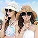 Women Floppy Hat Hollow Straw Hat Wide Brim Beach Hat Sun Hat can be Folded