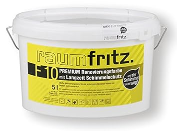 Raumfritz F10 PREMIUM SCHIMMELSCHUTZFARBE 5 Ltr. mit LANGZEIT SCHIMMELSCHUTZ