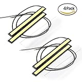 RioRand 4PCS Waterproof Aluminum High Power 6W 6000K Xenon Slim COB LED Daytime Running Light (White)