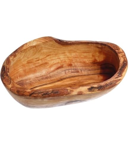 Saladier En Bois D'Olivier HOVEA – Bol Rustique Fait Main (Diam. 25 Cm) – Cadeau Idéal