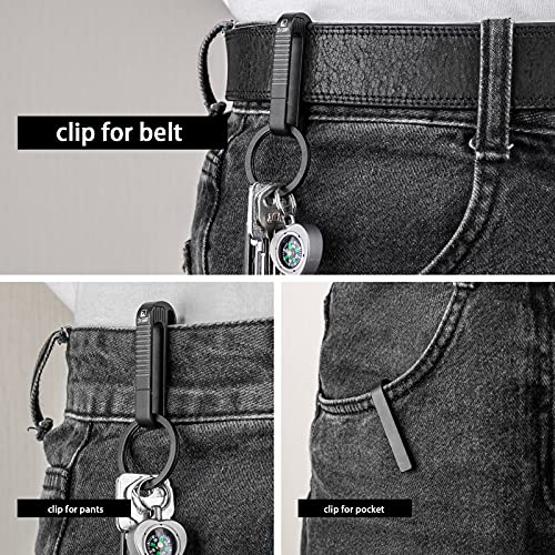 TISUR Belt loop keychain, Titanium belt clip Key Holder with titanium