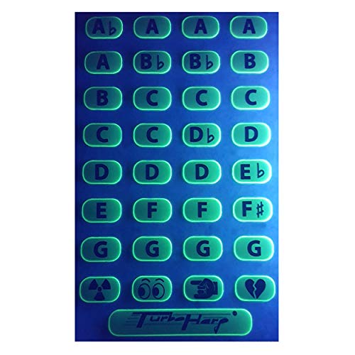 Harmonica Key Labels 33 count - Glow in the Dark - Thumbnail 6