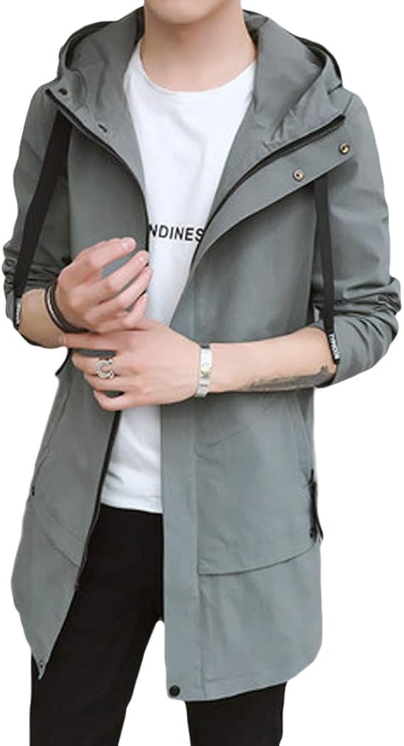 Amazon Habille ハビー メンズ ストリート系 モッズコート ミリタリー ロングコート フード付 スポーティ アウター 大きいサイズ ファスナー 3カラー コート ジャケット 通販