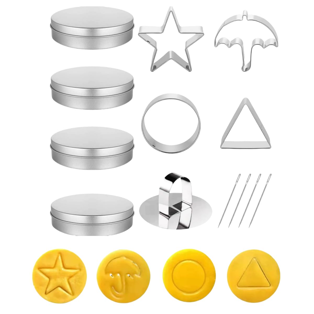 Photo 1 of Korean Sugar Candy Making Tools – 13Pcs Challenge Cookies Game Kit with Stainless Steel Cutters for Baking & Cooking -Fun Kit for 4-8 playsers (1)