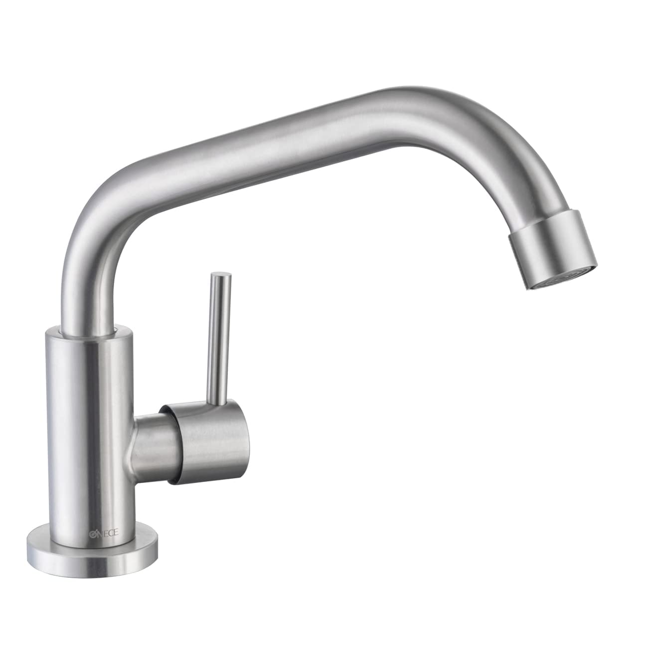 ONECE Cold Water Faucet Kitchen Tap, Cold Water Kitchen Fixtures Sink Tap 360° Rotatable with Connection Hose & Replacement Bubbler, Matt