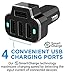 Aduro 4 Port Car Charger USB Adapter, 12V Fast Car Charger USB Adapter Power Station 5.2A/26W Output (Black)