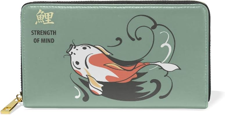 Amazon 長財布 二つ折り コイ 鯉 和風 日本 レディース メンズ 人気 おしゃれ 可愛い さいふ 小銭入れ ラウンドファスナー ウォレット 大容量 コンパクト 男の子 女の子 軽量 ガールズ ボーイズ 学生 軽い 財布