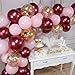 PartyWoo Pink Gold and Burgundy Balloons, 60 pcs Burgundy Balloons, Baby Pink Balloons, Gold glitter Balloons for Burgundy Bridal Shower, Burgundy and Gold Party Decorations, Burgundy Wedding Decors