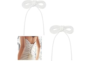 AHANDMAKER 2 Bundle 78.7 Inches Women's Tie Back for Wedding Bridal Gown, 0.2 Inch White Adjustable Lace up Dress Cord Back Corset Ribbon Replacement, Lacing Cord for Zipper Replacement or Buttons