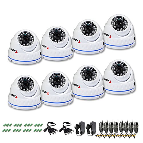 Buy TMEZON 8 Pack 800TVL 960h with IR Cut High Resolution 24 Infrared Lens CCTV Dome Home