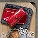 Now Designs Stoneware Rectangle Butter Dish with Lid, Red 4.5 x 8 in