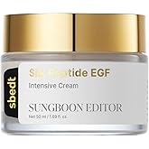 SUNGBOON EDITOR Silk Peptide EGF Cream with Copper Peptides, Volufiline & Patented Peptide Complex | Face Moisturizer for Fine Lines & Dry Skin, Firm-looking & Hydration | Korean Skin Care 1.69fl oz