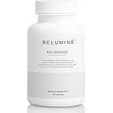 Relumins Age Defense NAD+ Supplement with NADH, CoQ10, Glutathione, Resveratrol, Fisetin, Curcumin & EGCG - Antioxidant Support Supplement – 60 Vegan Capsules