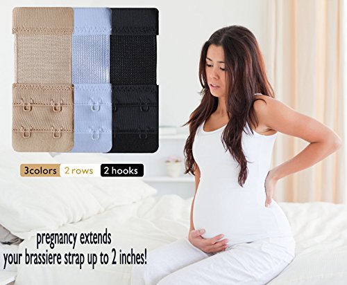 Bra Extenders 2 hook 2 Rows for Women 6pcs Elastic Stretch Pregnanct Adjustable Bra Extension Strap - Thumbnail 5