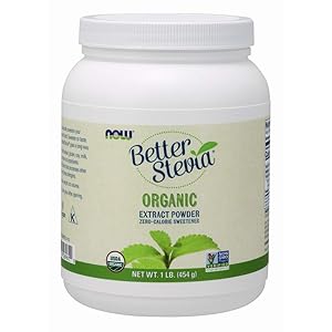 NOW Foods, Certified Organic Better Stevia, Extract Powder, Zero-Calorie Sweetener, Certified Non-GMO, 1-Pound