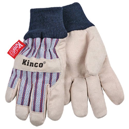 KINCO 1927KW-Y Child's Lined Ultra Suede Cold Weather Glove with Knit Wrist, Ages 7-12, Youth, Golden