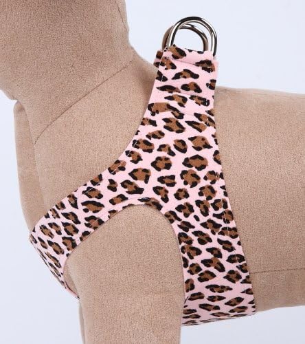 Premium Ultrasuede Step-In Dog Harness - Pink Cheetah Couture (S (12.5 - 14 inch girth))