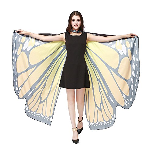Yezijin 2019 New Women Wings Shawl Scarves Ladies Nymph Pixie Poncho Costume Accessory Under 5 Dollars Orange - Thumbnail 2
