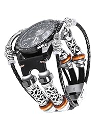 Correa para Samsung Gear S3, correa de cuero vintage para Samsung Gear S3 Classic Forntier Smartwatch, Negro