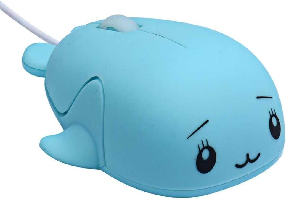 Voberry ® 1200 DPI USB Women Cute Fun Wired Optical Gaming Game mouse for Laptop Blue - blue
