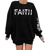 UNIQUEONE Christian Sweatshirt Women Faith Shirts: Jesus Sweatshirt Christian Religious Crewneck Long Sleeve Pullover Tops