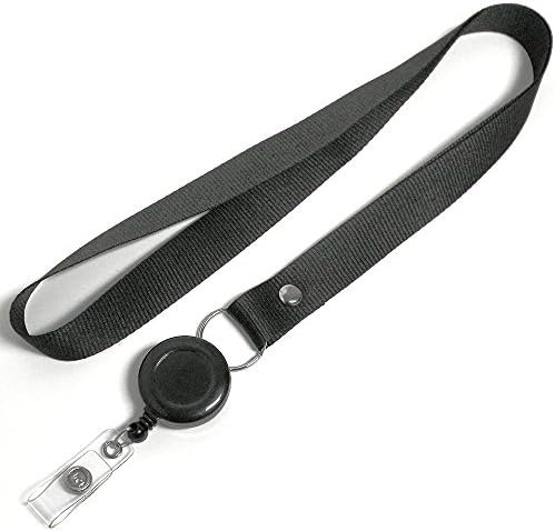 Retractable Badge Holder Reel Key Chain Reel with Lanyard Neck Strap for Key ID Cards, Visitor Pass and more