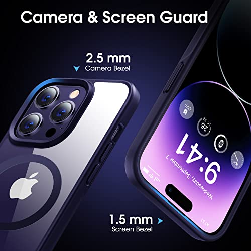 CASEKOO for iPhone 14 Pro Max Case with MagSafe Kickstand Transparent Back Compatible