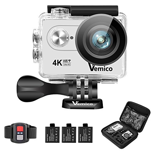 Vemico 4K Action Camera Ultra HD WiFi Waterproof Underwater 2.4G Remote