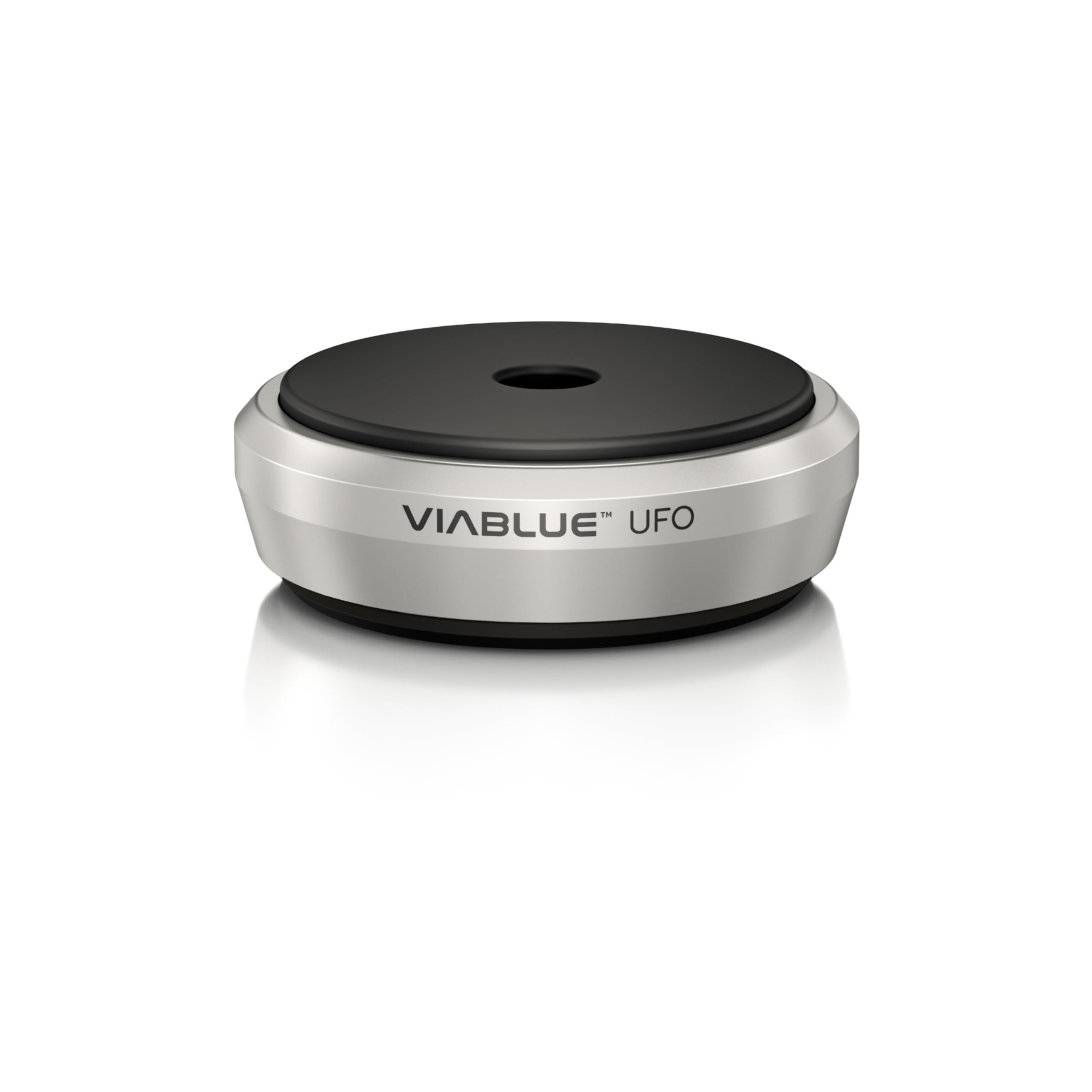 VIABLUE UFO XL Absorber * Diameter 6.5 cm * Shock Resonance Vibration Damper for Speakers, Subwoofers and Vibrating Devices * Silver * Set of 4