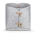 Kasefox Felt Storage Bin - Natural Tan Suede Ties - Premium Grey Felt Organizing Basket for Home, Office, Nursery, Toys, Dorm, Closet – Fits in Cube Storage Shelves - Medium