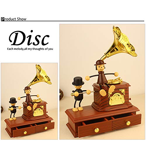 Phonograph Box Festival Birthday Music Box Storage Box Make up Case &Jewelry Box Best Gift Home Decor - Thumbnail 6