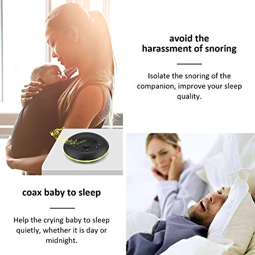 Tabiger White Noise Machine,20 Soothing Sounds Sleep Sound Therapy & Adjustable Nightlight | Timing Sleep Sound Machine | Plug in Or Battery Powered (Battery not Included)