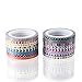 3mm Wide Skinny Washi Tape with Colorful Designs and Patterns - for Planners, Decorating, Scrapbooking