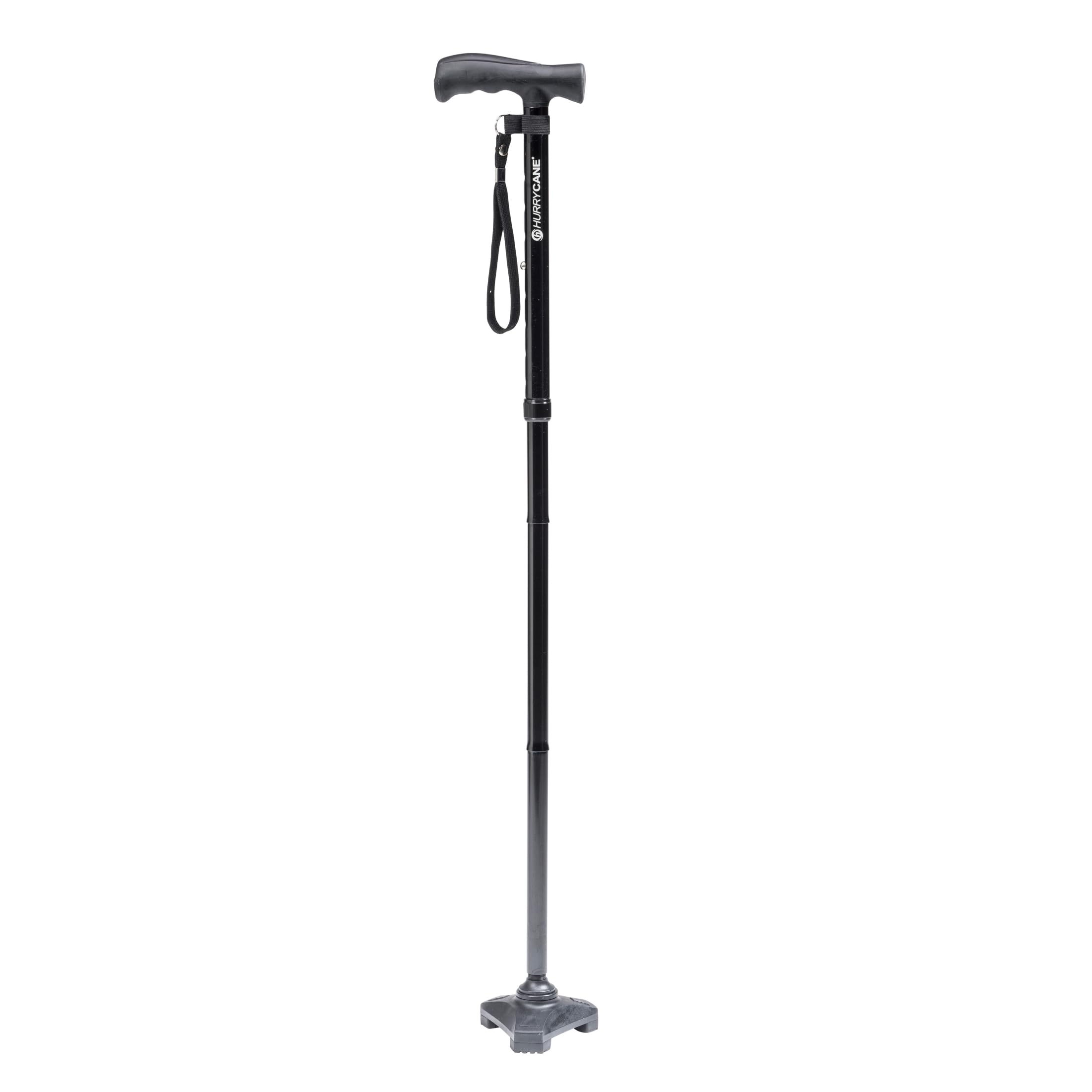 Photo 1 of HurryCane Freedom Edition Foldable Walking Cane With T Handle - Enhanced Mobility Support - Patented SteadiGrip Base - Adjustable Height - Lightweight Foldable Design - Black