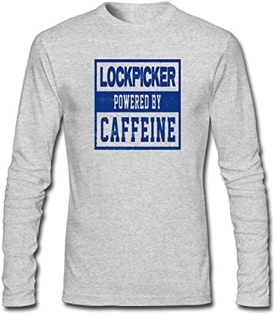 SYBING Men's Lockpicker Powered By Caffeine Long Sleeve T-Shirt