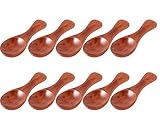 Antrader 10Pcs Wooden Small Spoons Condiment Sugar Tea Leaf Milk Powder Scale Teaspoons Measuring Scoop Seasoning Salt Spoon Mini