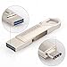 HengQiang 64G Dual USB Flash Drive with Type-C 3.1 + USB 3.0 Rotational Mini Metal Memory Expansion Stick (Metal Silver)