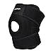 Liomor Knee Support Adjustable Open Patella Knee Brace Neoprene Breathable for Running, Basketball, Sports, Arthritis, Injury Recovery, for Men and Women, One Size, Black