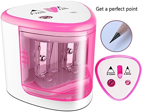 Battery Operated Automatic Pencil Sharpener For Colored Pencils (drawing ,coloring) Friendly to Kids, Students, Artist and Professionals(Pink)