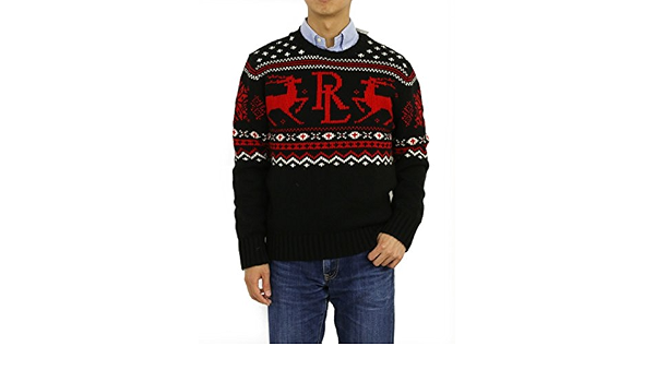 Amazon.com: Polo Ralph Lauren Hombre Fair Isle Knit Crewneck Navidad Suéter,  XXL, Negro Blanco Rojo : Ropa, Zapatos y Joyería