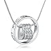 MARENJA-Valentine Gifts Women's Fashion Necklace-Crystal Heart Pendant Engraved with 