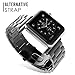 MoKo Compatible Band Replacement for Apple Watch, Stainless Steel Metal Replacement Band with Double Button Folding Clasp Fit iWatch 42mm 44mm Series 5/4/3/2/1 - Space Gray(Not Fit iWatch 38mm 40mm)
