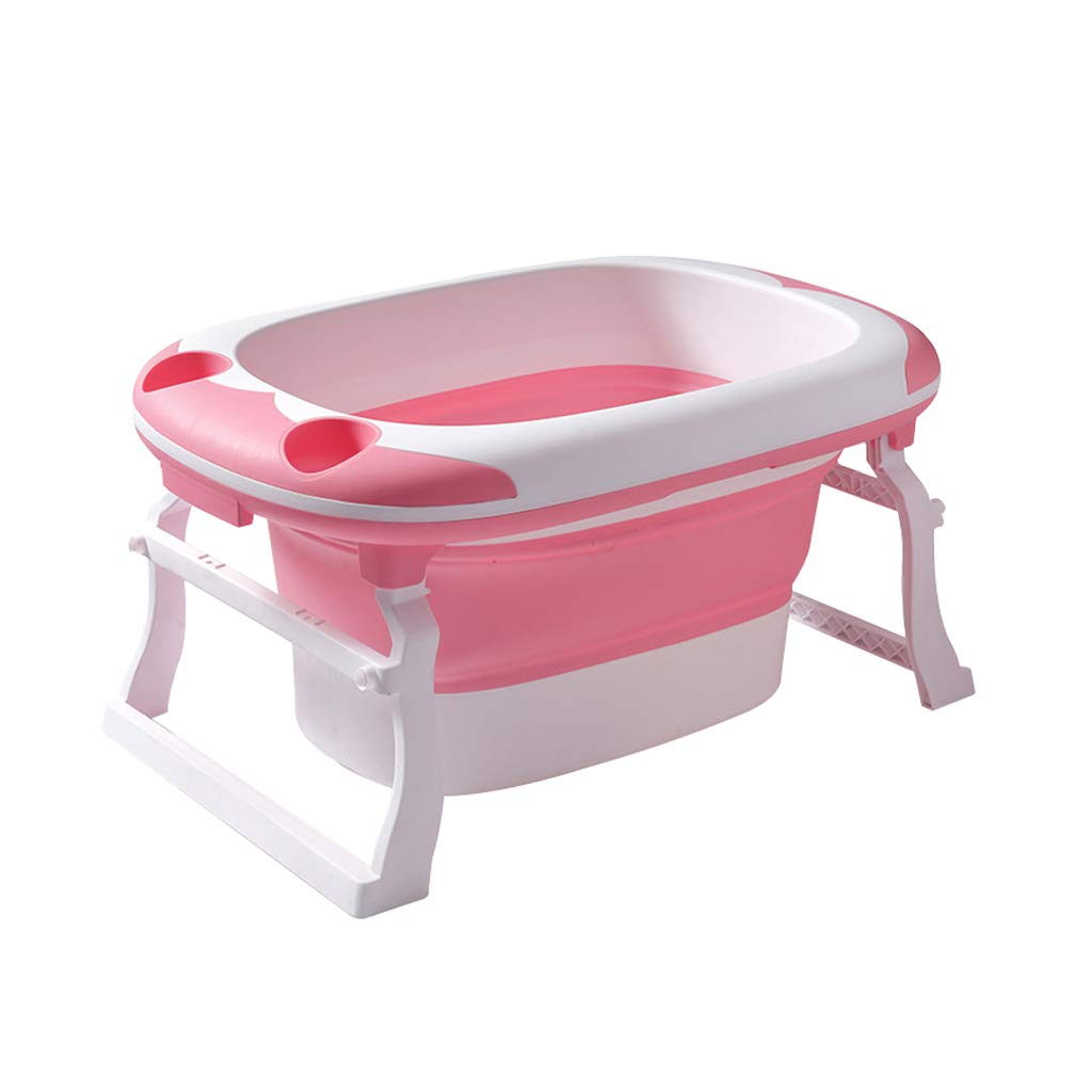 Pink 色 ポータブル子供用折りたたみバスタブ ベビープール大容量入浴スパ浴槽 ブルーピンク B07npj1r3h Pink ベビーバス 21秋冬新作 Makan Place