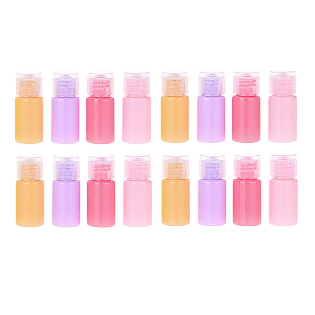 Beaupretty 20pcs Plastic Empty Bottles with Flip Cap Refillable Cosmetic Bottles Small Travel Containers for Liquids Lotion Shampoo 10ML - Style 2