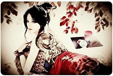 Japanese Art Geisha Girl Durable Home Indoor/Outdoor Floor Mat Doormats 23.6 x 15.7 inches(Small)