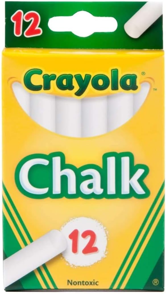 Crayola Non-Toxic White Chalk(12 ct box)and Colored Chalk(12 ct box) Bundle: Toys & Games